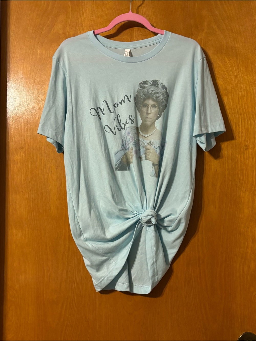Bella Canvas Light Blue "Mom Vibes" Graphic Tee